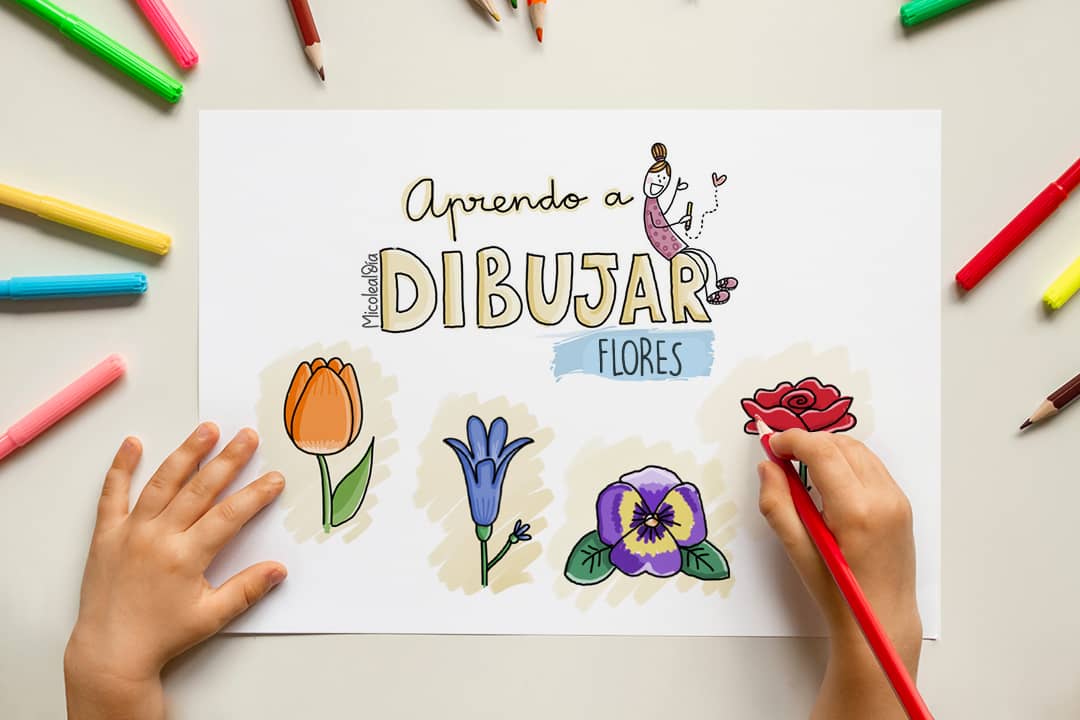 Cómo dibujar flores fáciles y bonitas para niños